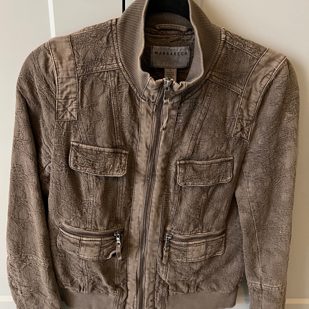 Marrakech brown bomber jacket from Anthropologie size small.